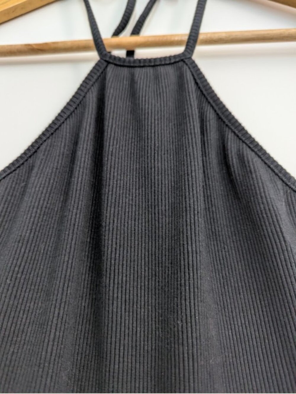 Anthropologie Maeve Black Beige Halter Maxi Dress Size M - Picture 5 of 12